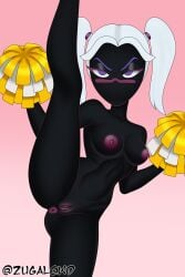 duck_dodgers naked naked_female queen_tyr'ahnee skin_black strip_game white_hair zugalewd