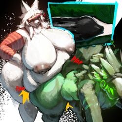 1:1 absurd_res anal anal_penetration anthro arm_warmers armwear belly big_belly big_breasts big_butt bodily_fluids breasts butt clothing cum cum_in_ass cum_inside domestic_cat duo felid feline felis female femboy fur genital_fluids green_body gynomorph gynomorph/male gynomorph_penetrating gynomorph_penetrating_male hair hi_res huge_belly huge_breasts huge_butt huge_hips hyper hyper_breasts intersex intersex/male intersex_penetrating intersex_penetrating_male machine male male_penetrated mammal nemiyakii obese obese_anthro obese_female overweight overweight_anthro overweight_female penetration penile penile_penetration penis_in_ass protogen red_eyes screen screen_face sex white_body white_breasts white_fur white_hair wide_hips