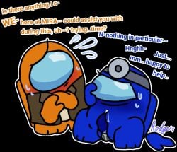 among_us among_us_(series) blue_(among_us) cum orange_(among_us) pussy spread_legs tentacle_penis