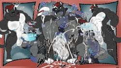 16:9 abdominal_bulge anal anal_penetration anthro anthro_on_anthro anthro_penetrated anthro_penetrating anthro_penetrating_anthro anus arm_tattoo balls blue_anus blue_balls blue_ear_tips blue_mouth blue_nipples blue_penis blue_tail_tip bodily_fluids color_coded_text comic cum cum_everywhere cum_from_ass cum_in_ass cum_inflation cum_inside cum_while_penetrated dialogue dipstick_ears dipstick_tail dragon duo ear_markings ejaculation erection felid full_nelson full_nelson_(legs_held) genital_fluids genitals hair hi_res hybrid inflation kbiscuitcat larger_anthro larger_male leopard male male/male male_anthro male_penetrated male_penetrating male_penetrating_male mammal markings messy multicolored_ears muscular muscular_anthro muscular_male mythological_creature mythological_scalie mythology nipples nude_anthro nude_male pantherine penetration penile penile_penetration penis penis_in_ass penis_on_face precum precum_squirt procyonid raccoon red_hair rivets_(rivetstheblue) scaled_penis scalie sex size_difference smaller_anthro smaller_male smaller_penetrated tail tail_markings taking_picture tattoo white_penis widescreen zephyr_(rivetstheblue)