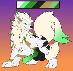 animal_genitalia animal_penis arcanine balls big_balls big_penis black_body black_fur brown_body brown_fur canine_penis fangs feral fur genitals green_body green_eyes green_fur green_penis hi_res huge_balls huge_cock knot male markings_(fur) model_sheet nintendo penis pokemon pokemon_(species) raised_leg solo symbolicproto video_games white_body white_fur wislow