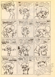 1girls censored cherry_poptart_(comic) cinnamon_poptart clothed clothed_female comic comic_page dialogue female_focus female_only flashing flashing_at_viewer flashing_breasts freckles larry_welz looking_at_viewer no_color shirt_lift solo solo_female solo_focus talking_to_viewer teen teenager twintails young