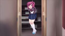 1girls animated arms_behind_back ass bangs blue_skirt bondage classroom doki_doki_literature_club exposed_ass female female_focus female_only fetish hairclip hanging_wedgie in_the_air loop lowres master_chimichurri natsuki_(doki_doki_literature_club) panties panty_pull petite pink_hair red_ribbon ribbon rope rope_bondage school_uniform schoolgirl shoes skirt skirt_lift smaller_female socks teenager twintails uwabaki video wedgie white_panties white_socks