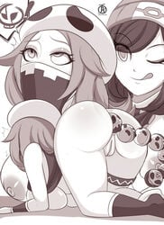 2d 2d_(artwork) 2girls anal_beads anal_object_insertion anal_play ass big_ass blushing breasts female female_only female_team_skull_grunt huge_breasts human lesbian monochrome nintendo pokemon pokemon_sm rapp_(pokemon) revolverwingstudios selene_(pokemon) sex_toy sketch team_skull team_skull_grunt team_skull_grunt_(female) uncensored yuri