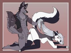 1boy 1girls 2021 4_toes 5_fingers abs all_fours ambiguous_penetration anthro anthro_on_anthro anthro_penetrated anthro_penetrating anthro_penetrating_anthro ass athletic athletic_anthro athletic_male balls black_nose blush bodily_fluids bottomless breasts canid canid_demon canine claws closed_eyes clothed clothing collar cum cum_inside demon digital_media_(artwork) doggy_style domination duo fangs feet female female_penetrated finger_claws fingerless_gloves fingers from_behind_position fur genital_fluids genitals gloves grey_body grey_fur grin hair hair_grab hand_on_leg hand_on_own_thigh hand_on_thigh handwear hellhound helluva_boss hindpaw humanoid_hands inner_ear_fluff kneeling leather leather_clothing leather_topwear leather_vest legwear long_hair looking_at_another looking_at_partner looking_down looking_pleasured loona_(helluva_boss) male male_domination male_penetrating male_penetrating_female mammal mostly_nude multicolored_body multicolored_fur navel nipples notched_ear nude open_mouth paws pecs penetration penile penile_penetration penis pulling_hair raised_tail red_sclera sex smile spiked_collar spikes spoonful-of-jam stockings submissive submissive_female teeth toe_claws toeless_legwear toeless_stockings toes toothy_grin topwear topwear_only touching_hair tuft two_tone_body two_tone_fur vest vivienne_medrano vortex_(helluva_boss) white_body white_eyes white_fur white_hair