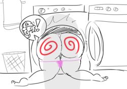 big_butt nicechan offscreen_character original_character panties_down presenting_hindquarters stuck surprised washing_machine what_are_you_doing,_step_bro?