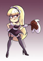 1girls bimbo blonde_hair disney disney_channel feather_duster female female_only gloves gravity_falls maid maid_headdress maid_uniform pacifica_northwest risingfang solo straight_hair