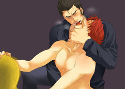 07th_expansion battler_ushiromiya clothed_on_nude human male male_only multiple_males nude rudolf_ushiromiya umineko_no_naku_koro_ni yaoi