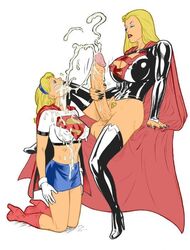 1futa 1girls dc futa_on_female futanari high-heeled_jill intersex supergirl supergirl_(dark) tagme