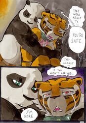 anthro ass better_late_than_never blush chains collar comic crying daigaijin english_text feline fur furry kung_fu_panda master_po_ping master_tigress page_112 panda pussy tail tiger