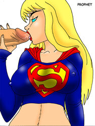 blonde_hair blue_eyes dc dc_comics fellatio hair long_hair oral penis prophet supergirl superman_(series)