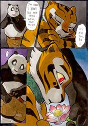 anthro ass better_late_than_never blush chains collar comic daigaijin english_text feline fur furry kung_fu_panda master_po_ping master_tigress page_108 panda pussy tail tiger