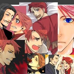 07th_expansion battler_ushiromiya bondage collar forced_yaoi human male male_only male_rape_victim malesub multiple_males rape red_hair ronove rudolf_ushiromiya umineko_no_naku_koro_ni yaoi