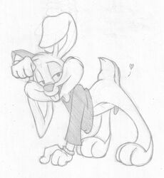 amarimasi anthro buster_bunny fur furry male male_only mammal rabbit solo tagme tiny_toon_adventures