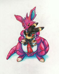 eeveelution female furry male nidoking nintendo pikachu pokemon pokemon_(species) simplepale size_difference straight umbreon