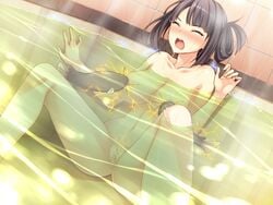 bathtub black_hair breasts catfish devil-seal electric electric_catfish electric_eel electric_shock electricity electro electrostimulation fish hot_tub kyouen_no_yakata nipples nude nude_female shock shocked shocking softhouse-seal sparks tagme tougii_miharu variant water