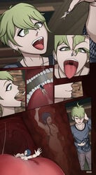 blush clothes_on_floor clothes_removed danganronpa danganronpa_v3 enticent esophagus giant_male glasses inside_view macro macrophilia micro new_danganronpa_v3 nude nude_female oral_vore picking_up rantaro_amami saliva shirogane_tsumugi smile straight_hair swallowing teeth throat tongue uvula vore what