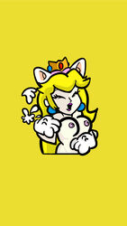 big_breasts blonde_hair blue_eyes cat_ears cat_peach cum_on_face cumshot eyelashes game mario_(series) mindclip naked nintendo nintendo_switch nipples paws power_up princess princess_peach stamp super_mario_3d_world