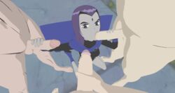 blowjob dc dc_comics guzemberg rachel_roth raven_(dc) self_upload straight_hair tagme teen_titans unseen_male_face