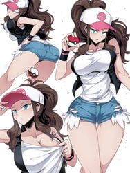 1girls 2021 armpits ass bare_shoulders bare_thighs big_ass big_breasts big_butt blue_eyes breasts brown_hair butt cleavage clothed clothed_female female female_only hilda_(pokemon) hips horny huge_ass huge_breasts huge_butt human large_ass large_breasts large_butt looking_at_viewer nintendo only_female pokemon pose posing seductive seductive_eyes seductive_look shorts solo solo_female suzusiigasuki tagme thick thick_ass thick_thighs thighs tomboy voluptuous wide_hips