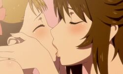 2girls age_difference animated animated_gif anime_screencap bed blush brown_hair closed_eyes french_kiss haha_musume_donburi_oppai_tokumori_bonyuu_shiru_dakude incest jewelry kaneko_hiraku kissing lips lying mature_female milf mother mother_and_daughter multiple_girls nude older_woman_and_younger_girl on_side ova oyakodon pillow ring rumi_(haha_musume_donburi) sakie_(haha_musume_donburi) screencap screenshot sweat tongue toranoana wedding_ring yuri