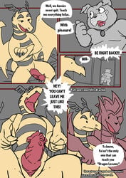 american_dragon:_jake_long angry anthro anus balls blitzdrachin canid canine canis cocky comic conditional_dnp disney disney_channel domestic_dog dragon erection first_person_view fred_nerk fu_dog_(character) gay genitals gesture hi_res jake_long knot male male/male male_only mammal patreon penis slit thumbs_up yaoi