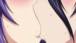 2girls animal_ears animated animated_gif black_hair blush drooling french_kiss hizuki_ayana hizuki_touko hoods_entertainment incest kagaku_na_yatsura kissing mature_female monster_girl multiple_girls nozaki_masaya open_mouth purple_hair saliva screencap screenshot siblings sisters sweat teeth tongue tongue_out yuri