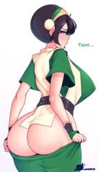 alternate_breast_size ass avatar_the_last_airbender big_ass big_breasts bubble_butt caked_up clothed_female clothing cuchuflin female female_focus female_only huge_breasts large_breasts long_hair nipples_visible_through_clothing possible_duplicate repost solo solo_female solo_focus toph_bei_fong