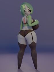 3d anthro bra gardevoir garter_belt large_ass large_breasts lingerie milf pokémon_(species) pokemon pokemon_(species) thick_thighs tradelt wide_hips