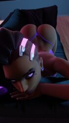 1girls 3d ass big_ass big_butt blizzard_entertainment breasts butt dark-skinned_female dark_skin dat_ass female female_only gelzy huge_ass huge_butt latina looking_at_viewer mole overwatch purple_eyes shaved_side side_shave smile solo solo_female solo_focus sombra thick_ass thick_thighs thighs thong video_games