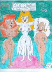 3girls big_breasts disney duke's_girlfriend goof_troop hatta_mari katie_dodd looney_tunes multiple_girls nipples nude shrekrulez soft_feathers tagme talespin warner_brothers