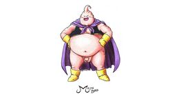 1boy alien alien_humanoid character_name clothing dragon_ball fat_buu genitals hi_res humanoid majin majin_buu male male_only not_furry overweight overweight_humanoid overweight_male penis peterdamart simple_background solo solo_male white_background