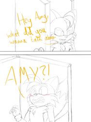 anthro caught_in_the_act door fox miles_prower shocked shocked_expression sir_cums_a_lot sketch sonic_(series) tails text walking_in_on white_background