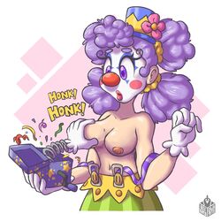 1girls anus ass big_ass big_breasts big_butt breasts brown_hair cajarito chocolate clown clown_girl clown_makeup curly_hair female hunk kiki_(cajarito) pussy tagme vagina