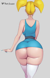 1girls ass back_view backboob blonde blonde_female blonde_hair bubble_butt bubbles_(powerpuff_girls) butt cartoon_network curvy dat_ass dress huge_cock legwear pale-skinned_female partially_clothed pawg phat_smash powerpuff_girls rear_view short_dress simple_background solo solo_female tagme thick thick_ass thick_thighs twintails voluptuous walking_away wide_ass wide_hips