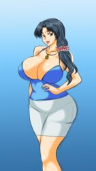 blue_hair brown_hair huge_breasts large_breasts natsuki_miyuri supernova_(artist) tsumamigui_(series) tsumamigui_3