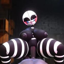 1boy 1boy1girl 1girls 3d animated breasts clenched_teeth cowgirl_position five_nights_at_freddy's freddy_fazbear's_pizzeria_simulator huge_breasts leaning_back looking_pleasured marionette_(fnaf) nightbotgrey no_sound puppet_(fnaf) riding riding_penis rule_63 security_puppet_(fnaf) striped_armwear striped_legwear tagme vaginal_penetration video willklvo