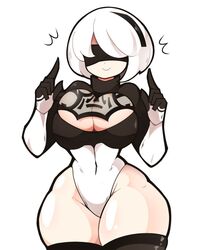 1girls big_breasts breasts ch3rrycupcakes cleavage clothed clothing covered_eyes cute female female_only fully_clothed hourglass_figure nier:_automata solo solo_female tagme thick thick_thighs thighhighs thin_waist white_hair wide_hips yorha_2b