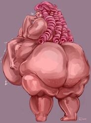 1girls bbw big_ass big_belly breasts butt butt_crack fat fat_ass fat_woman female_only female_pred guwu huge_ass large_ass large_breasts looking_back overweight pink_hair rear_view rose_quartz_(steven_universe) steven_universe thick_thighs vore wide_hips