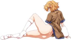 1girls ass big_ass blonde_hair blue_eyes bottomless female mizuhashi_parsee ootsuki_wataru pointy_ears round_ass tagme touhou