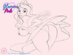 ass aurora_(sleeping_beauty) big_breasts breasts disney disney_princess female female_only glamourpink nipples patreon princess royalty sketch sleeping_beauty_(1959_film)