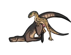 all_fours alpha_channel brown_body dinosaur doggy_style dromaeosaurid duo female feral from_behind_position male male/female reptile scalie scoots530 sex tenontosaurus the_isle theropod utahraptor video_games