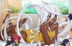 1girls doppel_(monster_musume) lindaroze looking_at_viewer monster_girl monster_musume_no_iru_nichijou solo solo_female tagme white_hair yellow_eyes