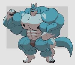 2020 abs animated anthro barazoku biceps big_muscles border bulge canid canine canis clothing flexing grey_background growth hair huge_muscles hyper hyper_muscles lizard_soup looking_at_viewer loop male male_only mammal muscle_growth muscular muscular_anthro muscular_male navel nipples pecs quads shirt short_playtime simple_background solo standing thick_thighs thong tight_clothing topwear underwear wardrobe_malfunction white_border wolf