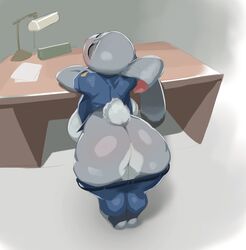 anthro ass big_ass big_breasts bluedrg19 blush breasts clothing disney judy_hopps large_ass large_breasts solo solo_female zootopia