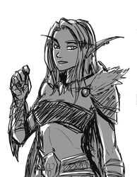 armor belly_button blood_elf clothing elf leyawin sketch small_breasts sorrowofdestiny toned toned_female world_of_warcraft