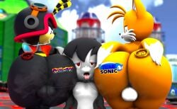 3boys 3d_artwork anthro balls bee big_ass big_ass_(male) big_butt bubble_butt canide charmy_bee dark_skin doommusk femboy fox furry gay heavy_bottom heavy_butt huge_ass hyper_ass insect lire_(doommusk) male/male mobian_(species) oc rimming sega sex sonic_(series) sonic_the_hedgehog_(series) tail tails_the_fox teapot_(body_type) yaoi yellow_skin young