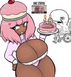 absurd_comedy absurd_format absurd_humor absurd_setup absurdity_overload aesthetic_clash angry_expression anime_style annoyed_expression annoyed_face art_style artistic_exaggeration background_blur_like background_character background_figure background_male background_presence bangs big_breasts birthday_cake bizarre_composition body_shape bold_lines bold_outlines bottom_caption bright_colors bright_foreground broken_balance brown_skin busty cake cake_on_plate candles caption captioned_image cartoon cartoon_art cartoon_render cartoon_style cartoonish_features chaotic_energy chaotic_format chaotic_layout chaotic_meme character_design character_emphasis character_female character_focus character_focus_center character_highlight character_pose cherry_on_top clean_art clean_lines cleavage close_perspective collage color_contrast colorful_foreground comedic_art comedic_exaggeration comedic_expression comedic_image comedic_setup comedic_tone comedic_visual composited_face composition conflicting_elements contrasting_styles creative_edit creative_format creative_meme cropped_edit cropped_face culture_reference cupcake_hat cursed_image cursed_meme curvy dark_skin dessert_hat details_exaggerated digital_art digital_format digital_illustration digital_meme digital_sketch distorted_face drawing dull_background dynamic_pose edgy edgy_meme edited_image elderly embarrassed emphasis exaggerated_emotion exaggerated_features exaggerated_proportions exaggerated_scale exaggerated_scene expression_exaggeration expressive_art expressive_design expressive_face expressive_pose face_edit face_in_cake face_in_object fanart_like fantasy_like female flat_colors foreground_focus foreground_subject frosting frown full_body funny funny_format funny_image gag_image glare graphic_style grayscale grayscale_background hair_over_eyes hand_on_hip hat headwear highlight_reflection hira.shotgun holding_object holding_plate humor_focus humor_image humor_visual humorous humorous_art humorous_composition humorous_contrast humorous_design humorous_edit humorous_format humorous_scene humorous_visuals illustration_artwork image_edit image_macro image_macro_style image_style imaginative_edit implied_context internet_art internet_culture internet_format internet_joke internet_meme internet_reference internet_style ironic ironic_image irritated_face joke_format joke_image juxtaposition large_breasts large_chest layered_image layered_joke layered_meme lighting_simple lines_visible lit_candles long_hair long_sleeves low_angle_view mashup meme meme_art meme_context meme_culture meme_edit meme_energy meme_face meme_format meme_mashup meme_style meme_template meme_text messy_hair minimal_shadows mixed_media mixed_styles modern_art modern_internet_joke modern_meme monochrome muted_background non_photorealistic non_realistic non_serious novelty_hat number_19 odd_art odd_format odd_humor odd_visual off_center_elements offering_cake old_man online_humor online_meme original_character overlay_text parody pastel_hair pastel_palette pastel_tones perspective_foreground photoshop_edit photoshop_style pink_hair playful_art playful_design playful_format playful_scene playful_tone pose_annoyed pose_confident punchline_style quirky quirky_art quirky_format random_art random_edit random_elements random_format random_humor random_meme reaction_face reaction_format reaction_image reaction_style ridiculous scene_setup seated secondary_character separation_depth short_scene side_eye side_glance simple_background simplified_details simplified_face small_cake soft_colors soft_shading sprinkles still_image strange_art strange_comedy strange_humor strange_image stylization_high stylized stylized_anatomy stylized_art stylized_body stylized_expression stylized_format stylized_hair stylized_render stylized_scene supporting_character surreal surreal_format surreal_meme sweat_drop sweater tagme text_meme text_overlay thick_thighs tight_clothing tone_contrast tone_lighthearted top_caption top_text unc unc_status uncanny_expression unconventional_composition unrealistic_proportions upper_body viral_style visual_balance visual_gag visual_irony visual_joke visual_noise visual_pun visual_satire visual_story weird_edit weird_image wheelchair white_background wide_hips wrinkled_face