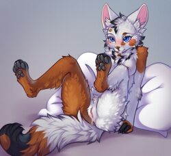 2026 4_toes 5_fingers anthro anus areola arm_tuft ass bent_legs biped black_eyebrows black_highlights black_markings black_tail_tip black_toes black_tuft blue_eyes blush blush_lines bodily_fluids breasts brown_body brown_feet brown_fur brown_markings brown_spots brown_tail cheek_markings cheek_tuft chest_markings chest_tuft claws clitoral_hood clitoris closed_smile digital_drawing_(artwork) digital_media_(artwork) dipstick_tail domestic_cat dripping elbow_tuft eye_markings eyebrows facial_markings facial_tuft feet felid feline felis female female_anthro finger_claws fingers fluffy fluffy_tail front_view full-length_portrait fur fur_markings fur_tuft genital_fluids genitals grey_background grey_nose grey_pawpads head_markings head_tuft hi_res highlights_(coloring) hindpaw humanoid_genitalia humanoid_hands humanoid_vulva inner_ear_fluff iris leaking_vagina leg_tuft legs_up long_tail mammal markings medium_breasts mouth_closed multicolored_body multicolored_fur multicolored_tail nude nude_anthro nude_female pawpads paws pillow pink_anus pink_areola pink_blush pink_clitoral_hood pink_clitoris pink_inner_ear pink_vulva pinup portrait pose presenting presenting_vulva pupils shaded shadow shoulder_tuft simple_background sitting slim slim_anthro slim_female smile solo spots spotted_markings straight_arm tail tail_markings toeless_(marking) toes tuft vaginal_fluid_drip vaginal_fluids vulva white_body white_breasts white_ears white_fur white_inner_ear white_inner_ear_fluff white_pillow white_sclera white_tail white_tuft yshanii