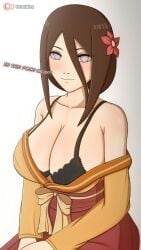 1girls asian_female bare_shoulders bbw big_breasts black_bra black_lingerie black_underwear blush boobs boobs_bigger_than_head boobs_out boruto:_naruto_next_generations bra breasts breasts_bigger_than_head breasts_out brown_hair busty cleavage english_text female female_focus female_only hair_flower hair_ornament hanabi_hyuuga hi_res high_resolution highres hyuuga_hanabi inner_sideboob japanese_clothes japanese_female kimono lace-trimmed_bra large_breasts light-skinned_female light_skin lingerie looking_at_viewer mature mature_female milf naruto naruto_(series) otsukira pale-skinned_female pale_skin ponytail purple_eyes shonen_jump shounen_jump shueisha sideboob smile smiling smiling_at_viewer solo solo_female solo_focus text tied_hair tits tits_bigger_than_head tits_out underwear undressing very_high_resolution voluptuous voluptuous_female weekly_shonen_jump weekly_shounen_jump yukata